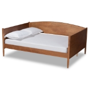 Baxton Studio Veles Mid-Century Modern Ash Walnut Finished Wood Full Size Daybed Baxton Studio restaurant furniture, hotel furniture, commercial furniture, wholesale bedroom furniture, wholesale full, classic full